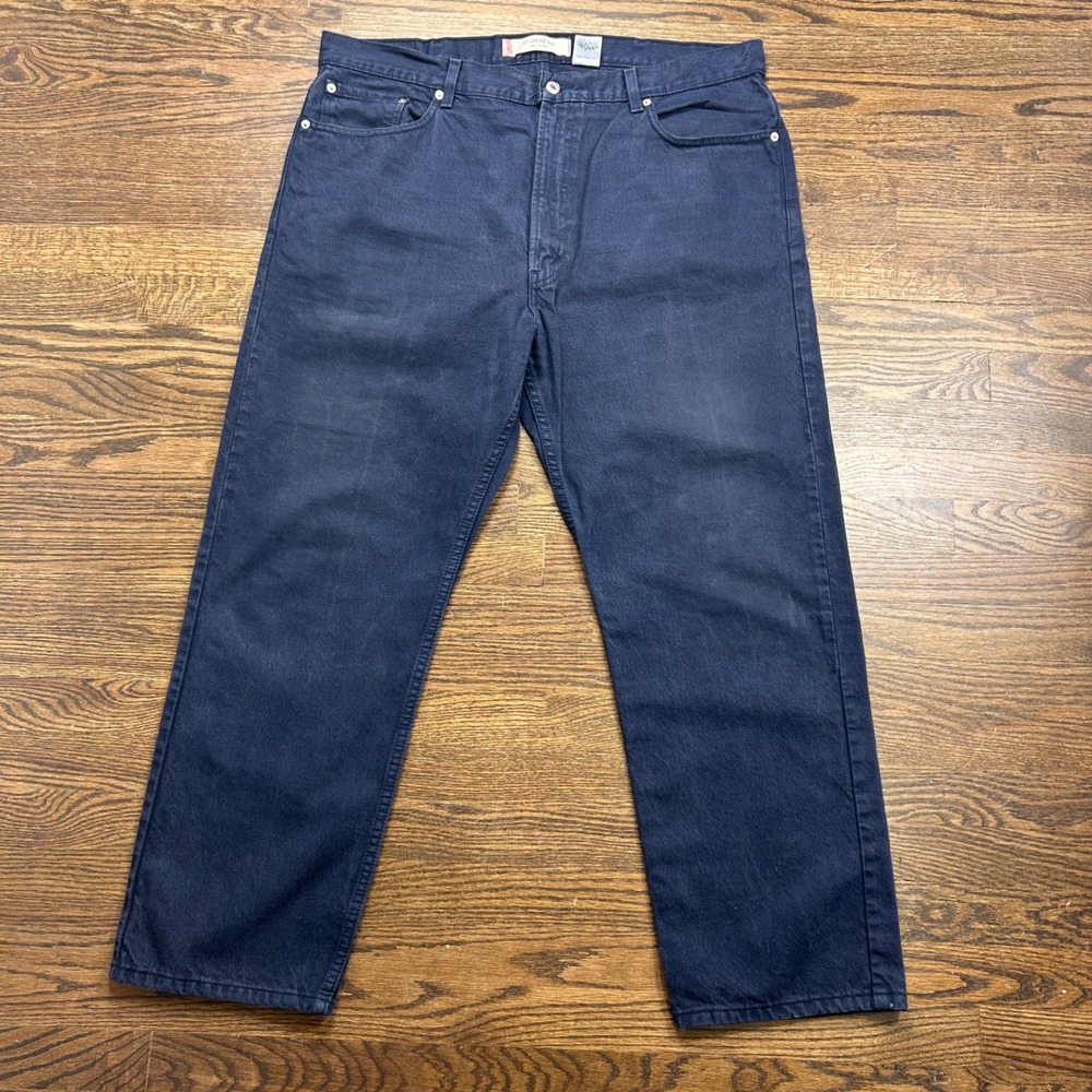Vintage Levis 505 Regular Fit Jeans Mens 42x30 Dark Blue Straight Leg Denim